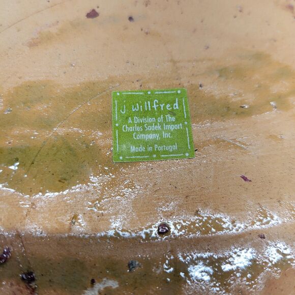 Vintage J. Willfred Green Ceramic Vase With Raised Grape Design Large 19.5" Tall - Picture 10 of 10